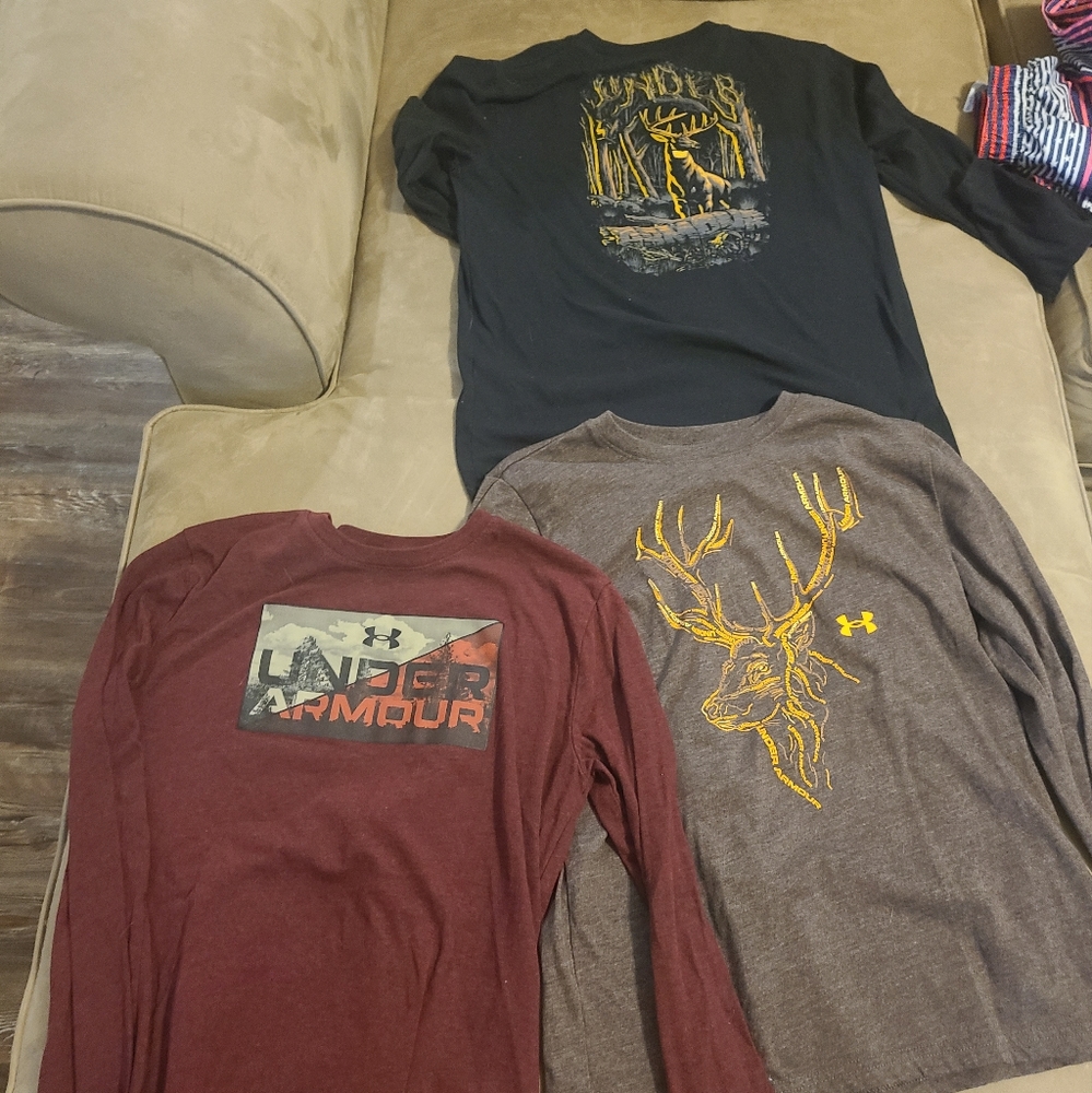 3 youth larger under armour shirts